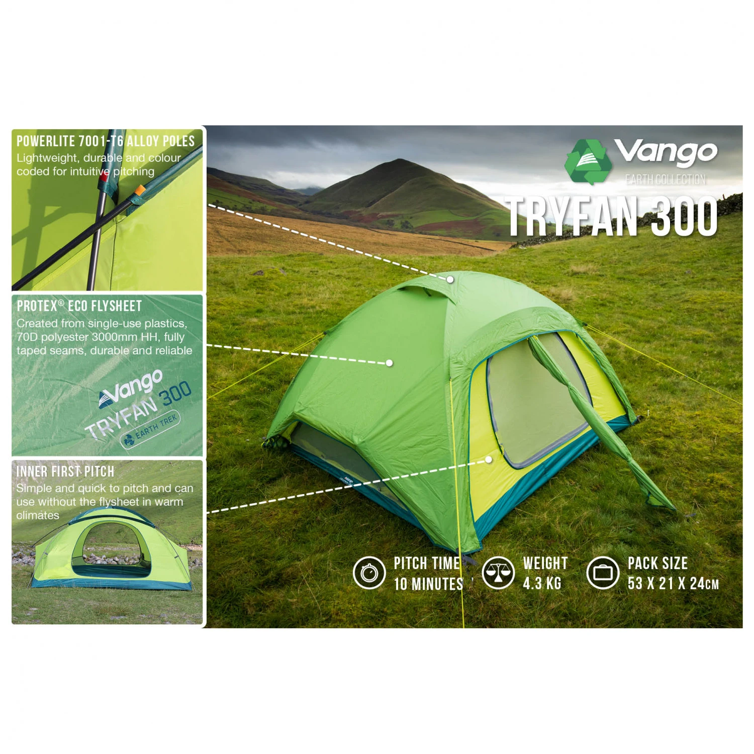 Vango Tryfan 300 - 3-Personen Zelt 4 Vango Tryfan 300 - 3-Personen Zelt - Image 2
